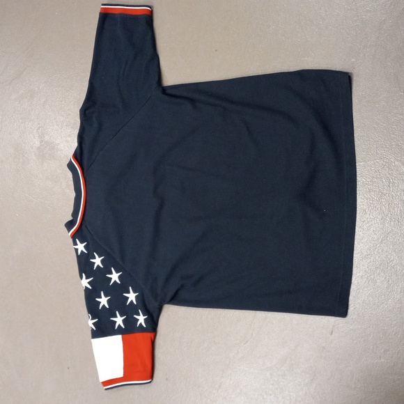ROCKPOINT FREEDOM RED,WHITE &BLUE SHORT SLEEVE POLO SHIRT WITH STARS ON SHOULDER - Picture 10 of 12
